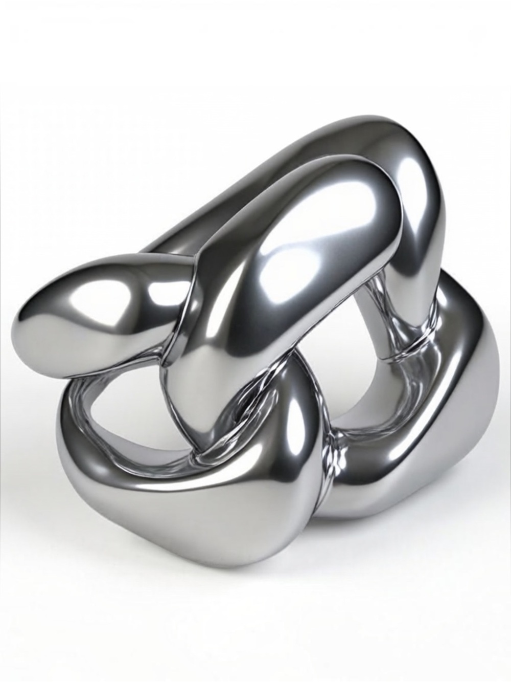 Michael Kors Silver-Tone Large Intertwined Statement Ring. Size 6